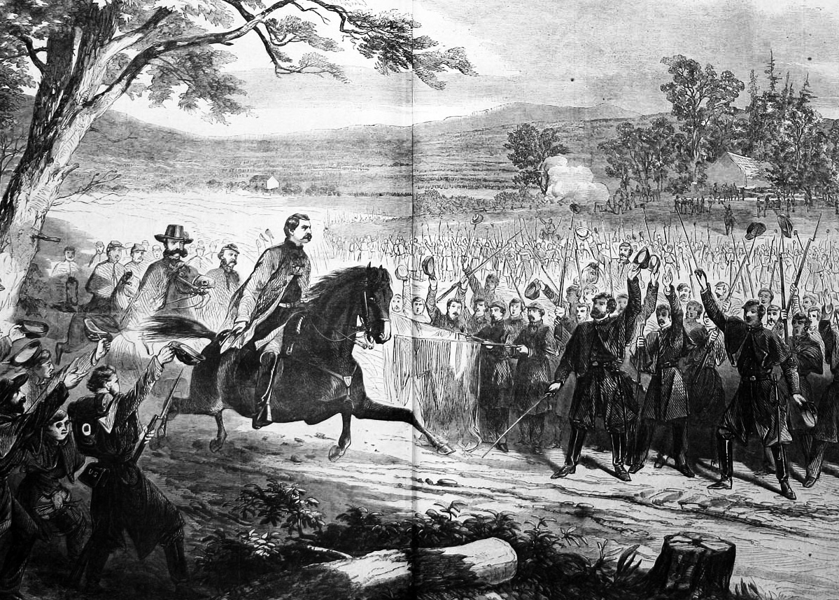 When McClellan took his leave of the army on November 10, his loyal troops nearly mutinied (Harper's)